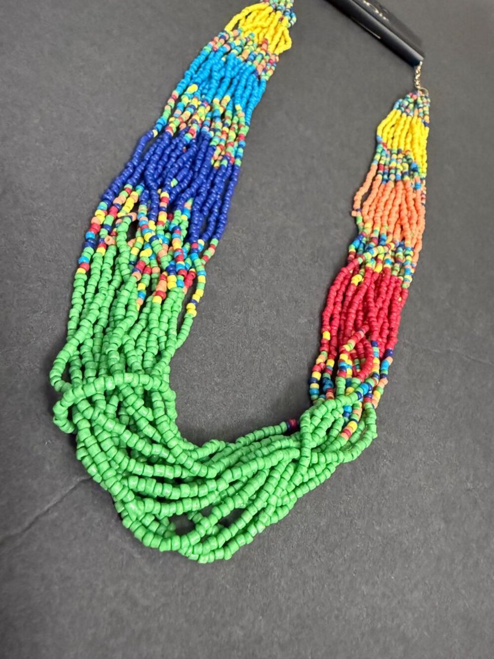 NWT nOir Multi-Strand ColorfulSeed Beaded Necklace Boho Tropical Colorful Native - Picture 9 of 9